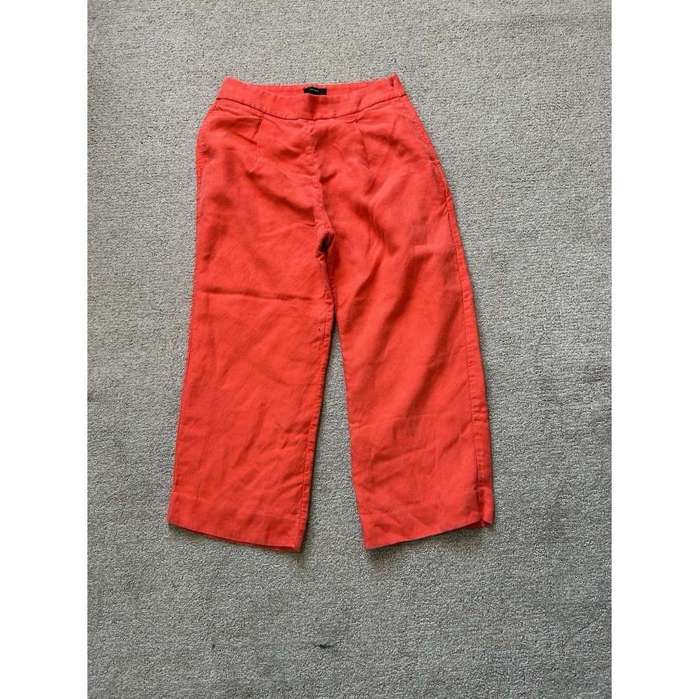 J.Crew Pants Womens 6 Red Lined Dress Trouser Straight Leg Side Tabs Work Office